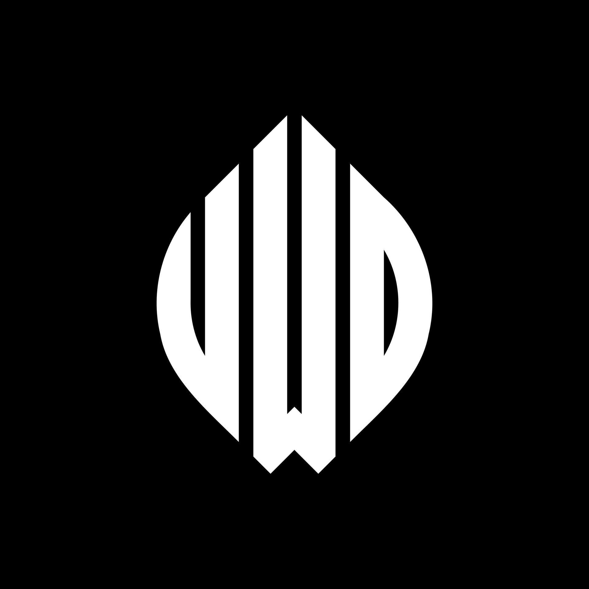 UWO circle letter logo design with circle and ellipse shape. UWO
