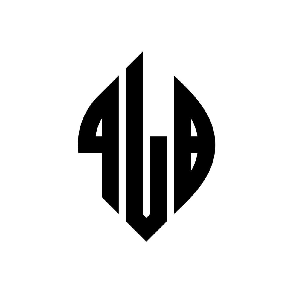 QLB circle letter logo design with circle and ellipse shape. QLB ellipse letters with typographic style. The three initials form a circle logo. QLB Circle Emblem Abstract Monogram Letter Mark Vector. vector