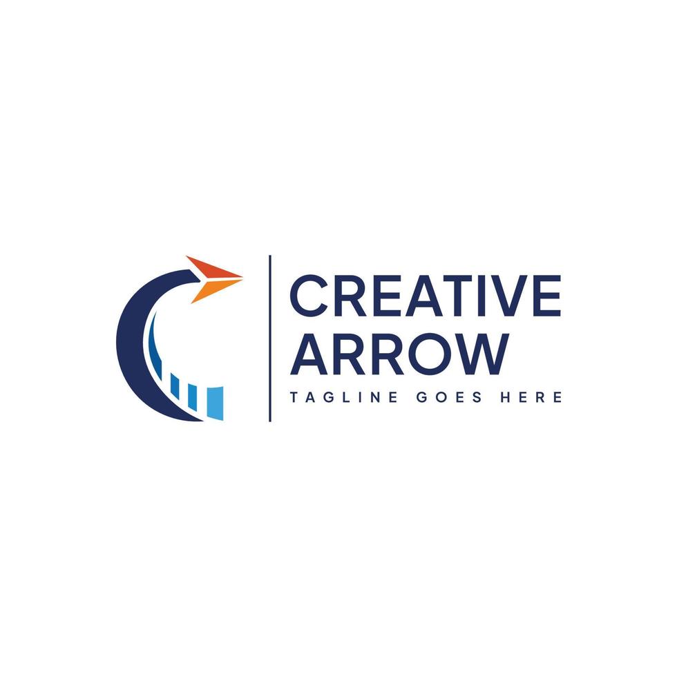 Creative Arrow Logo Vector, Financial Rising Logo Template. Letter C Symbol vector