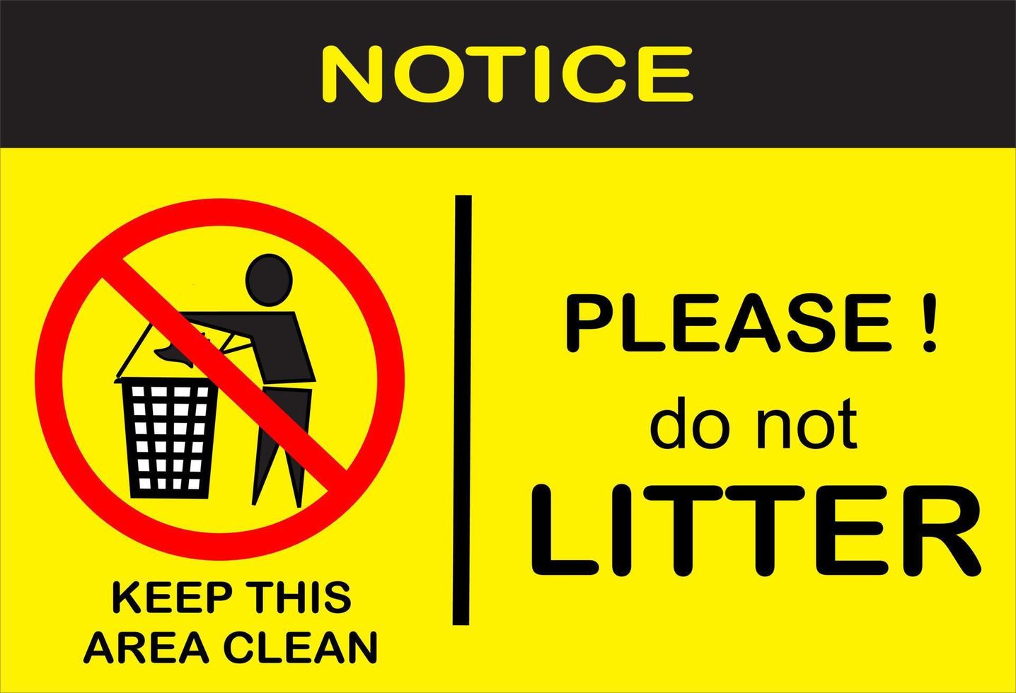 notice do not litter icon vector