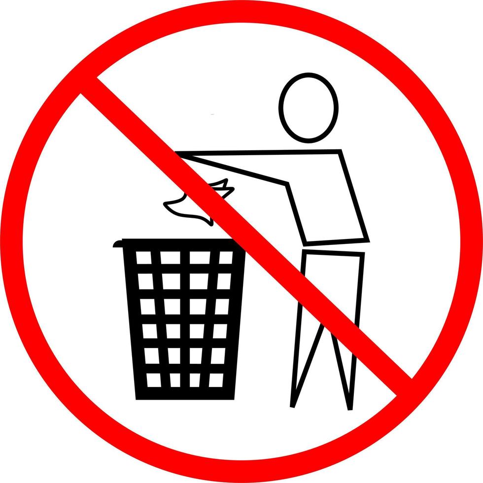 vector de icono de no tirar basura