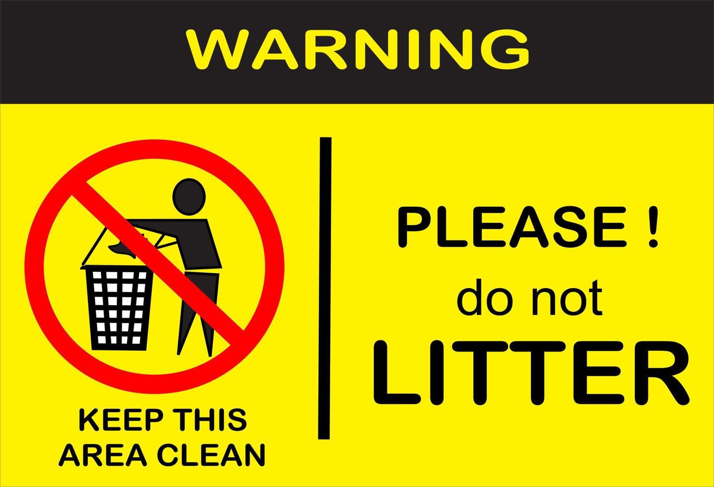 warning, do not litter icon vector