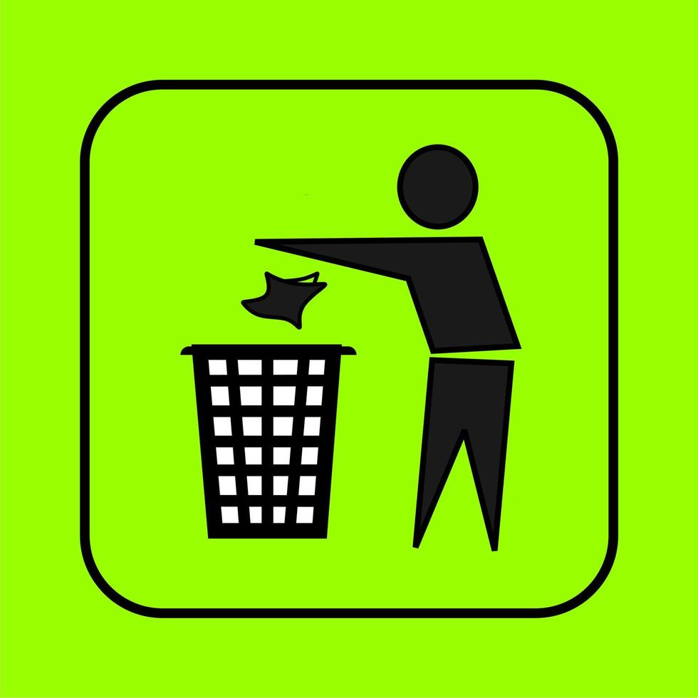 please dont litter, icon vector with green background