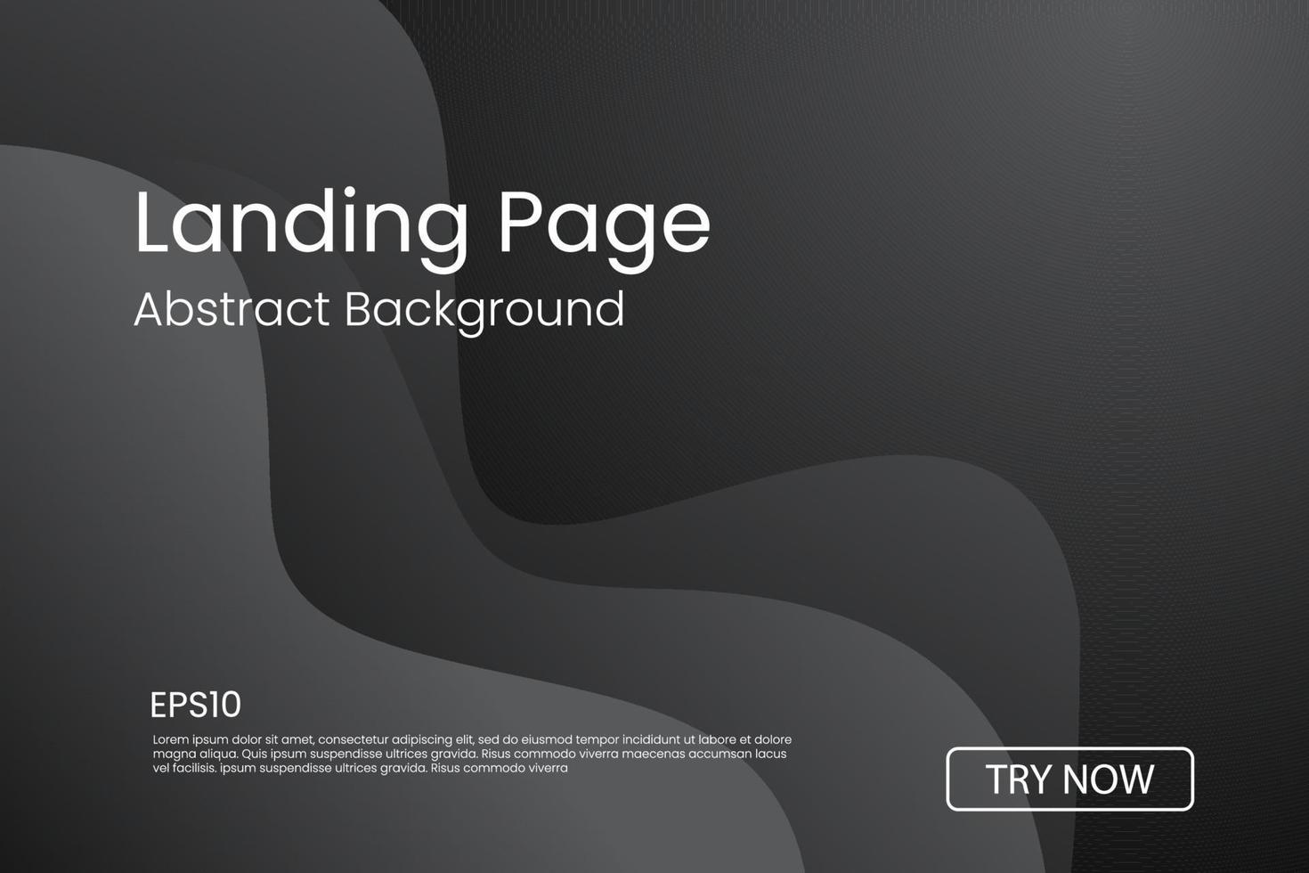Minimal geometric black abstract background, dynamic shape composition landing page vector