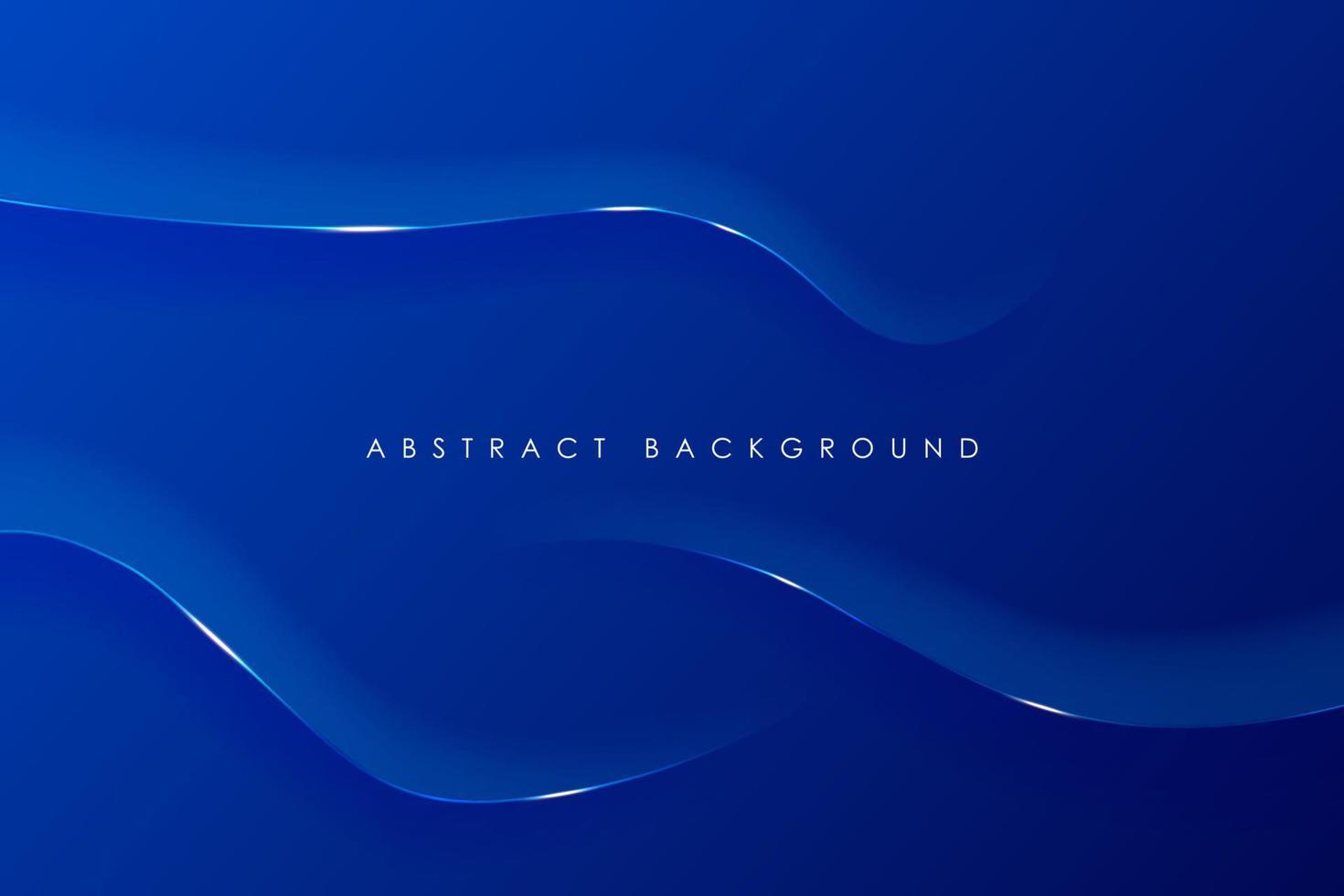 Abstract blue background. Gradient dynamic wave shape golden light decoration. eps10 vector