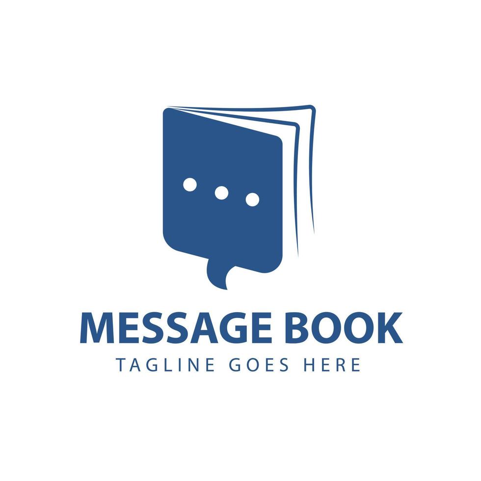 Illustrator book talk logo template, chat box vector logo design