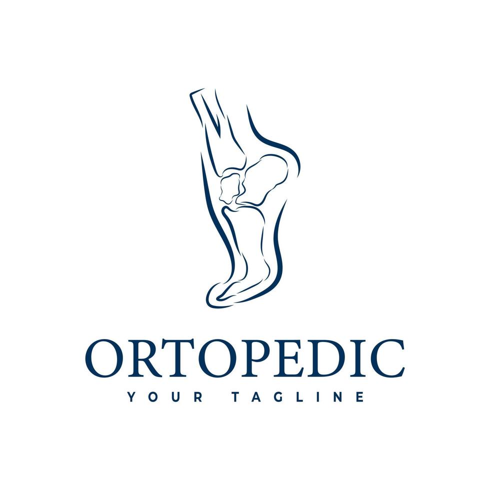 Bone health logo design concept for ankle joint.Orthopedic Logo vector