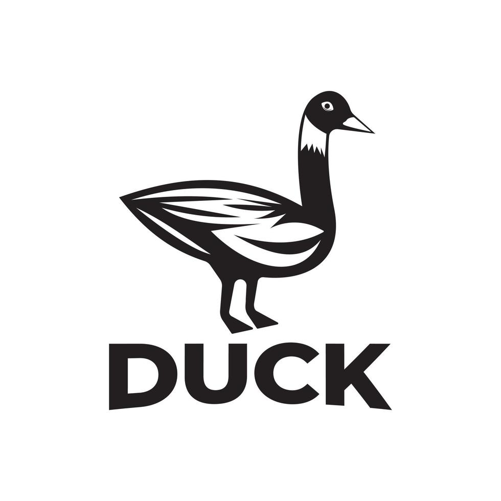 plantilla de diseño de ilustración de vector de logotipo de pato silueta de vector de logotipo de pato