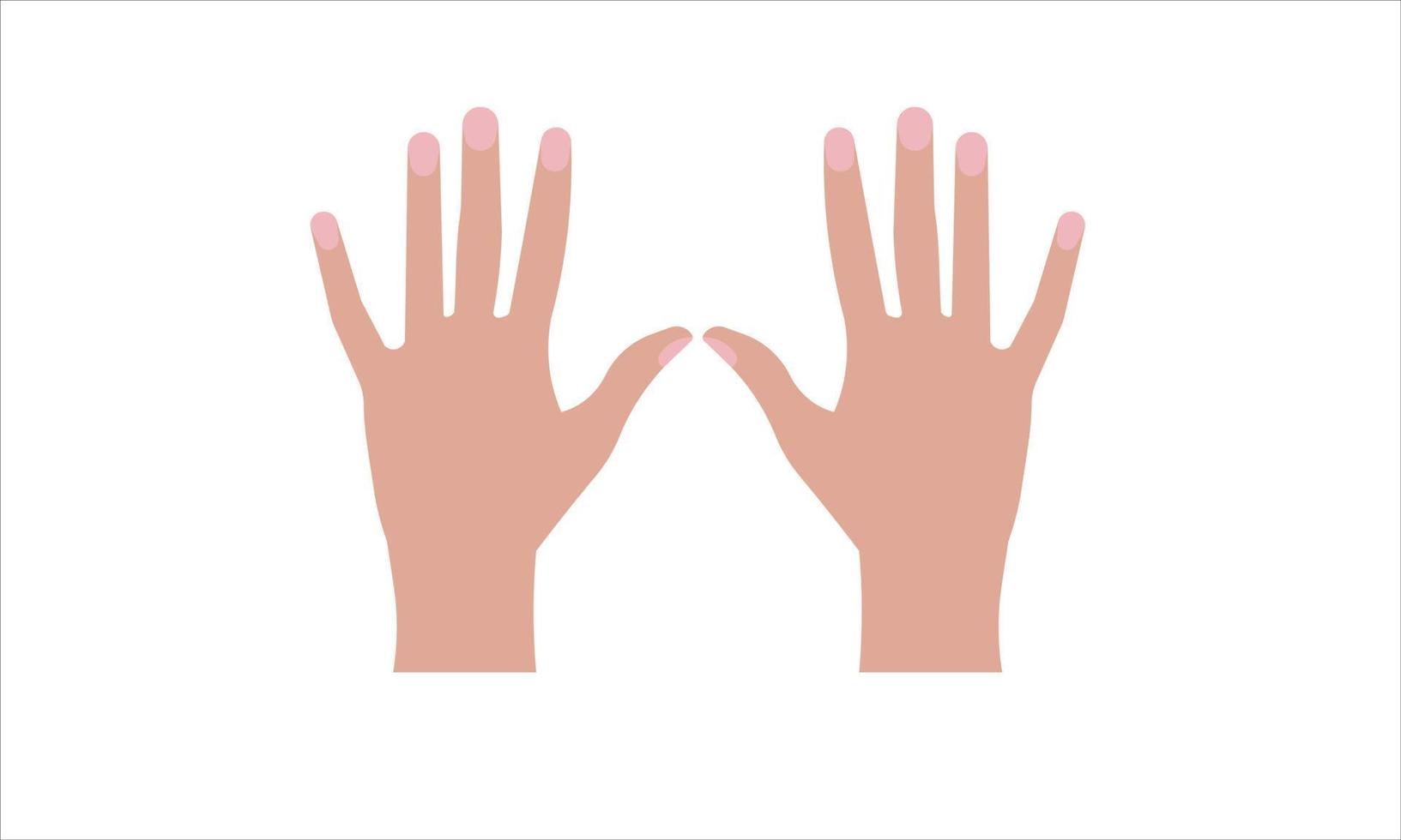 the same movement of both hands. vector illustration