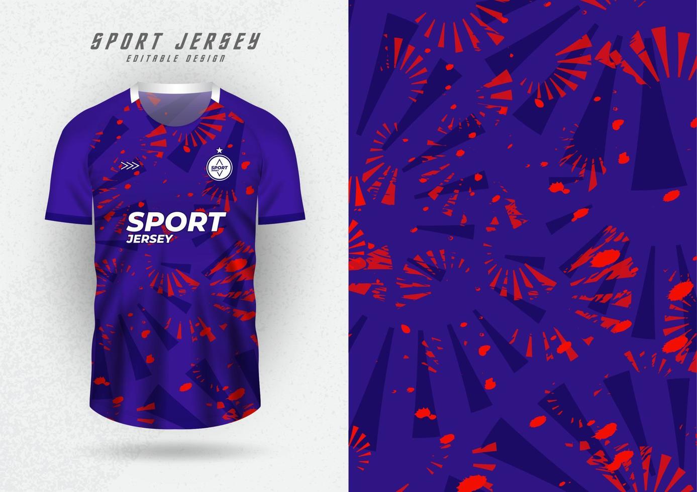 Background mockup for sports jersey, jersey, running shirt, purple with red pattern. vector