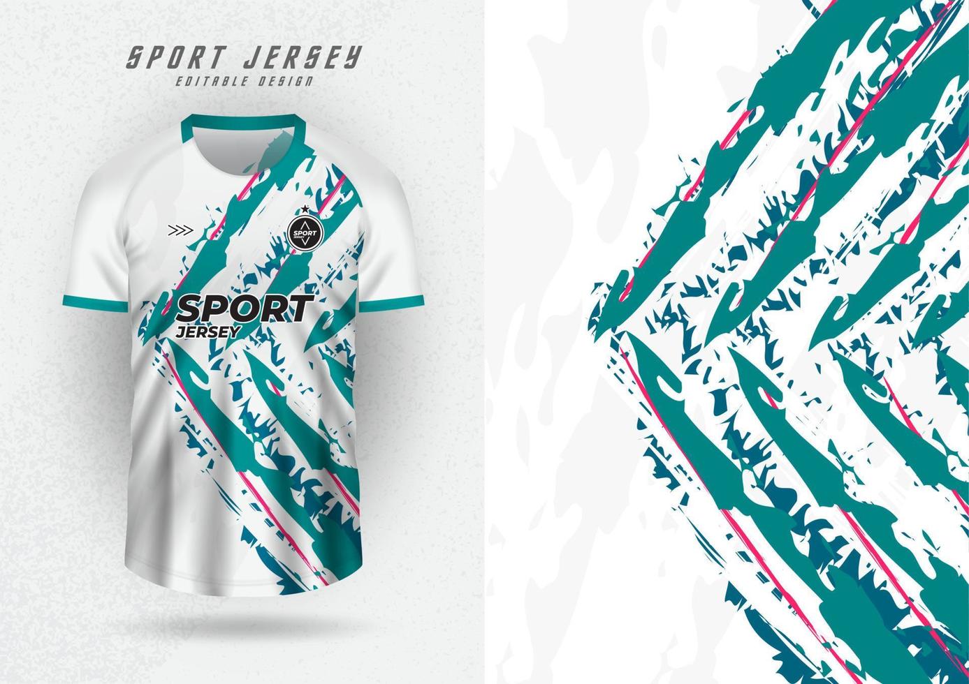 Background mockup for sports jersey, jersey, running shirt, grunge green side pattern. vector