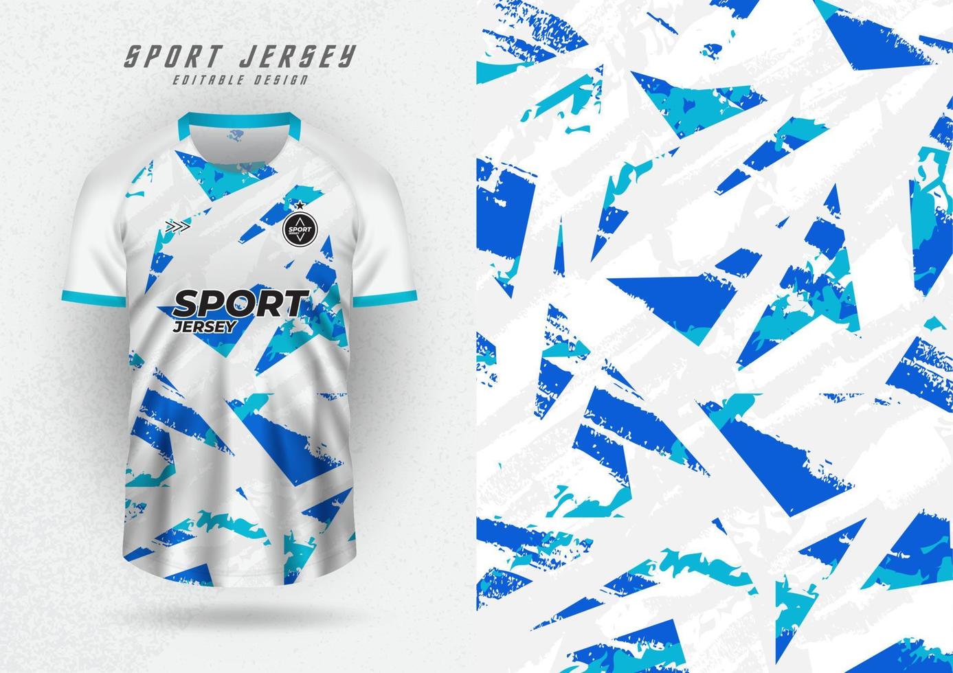 Background mockup for sports jersey, jersey, running shirt, blue and white pattern. vector