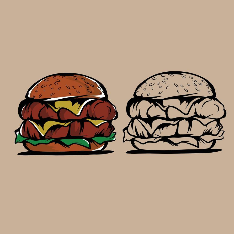burger food vector illustrations specially made for branding needs and much more
