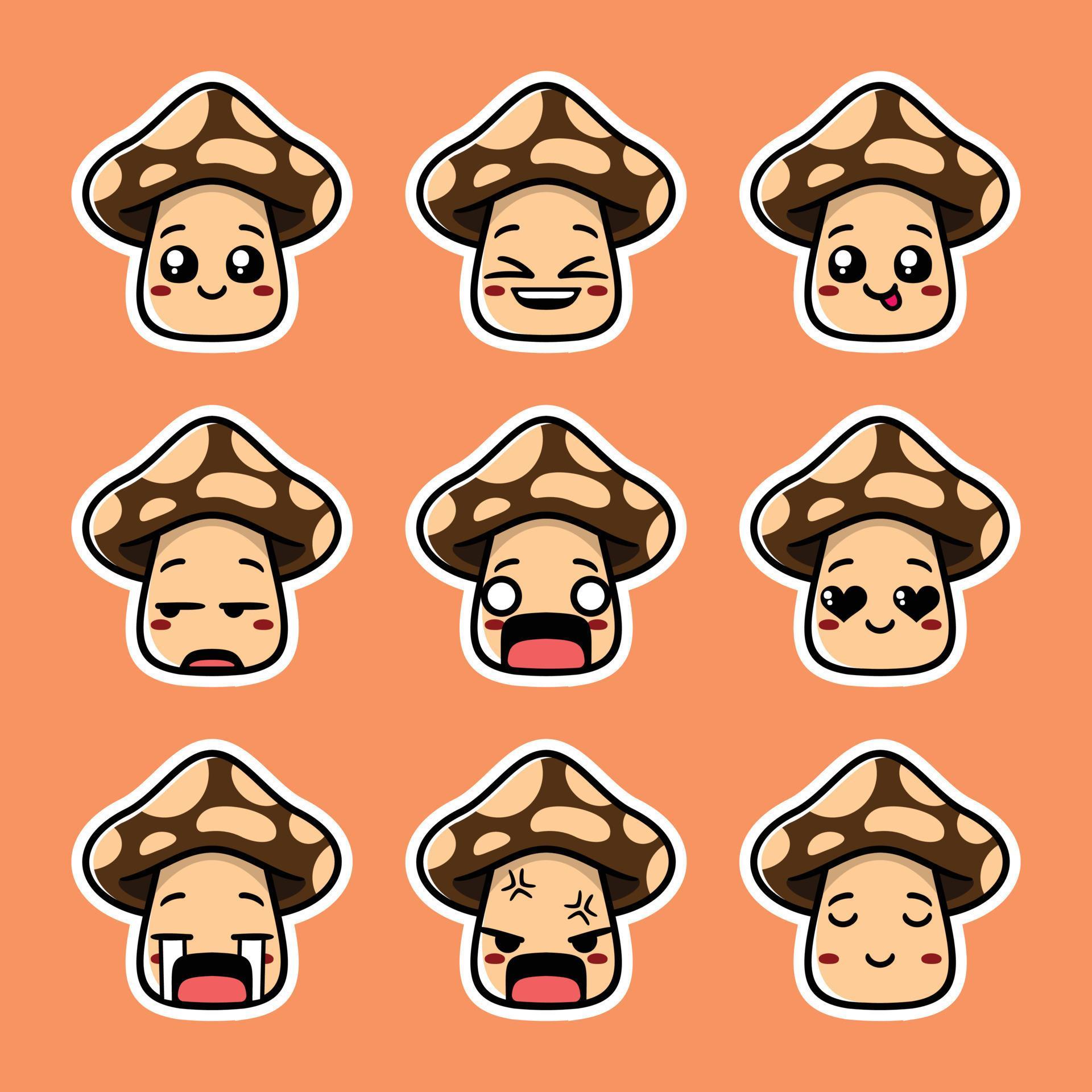 mushroom emoji collection autumn edition 8956881 Vector Art at Vecteezy