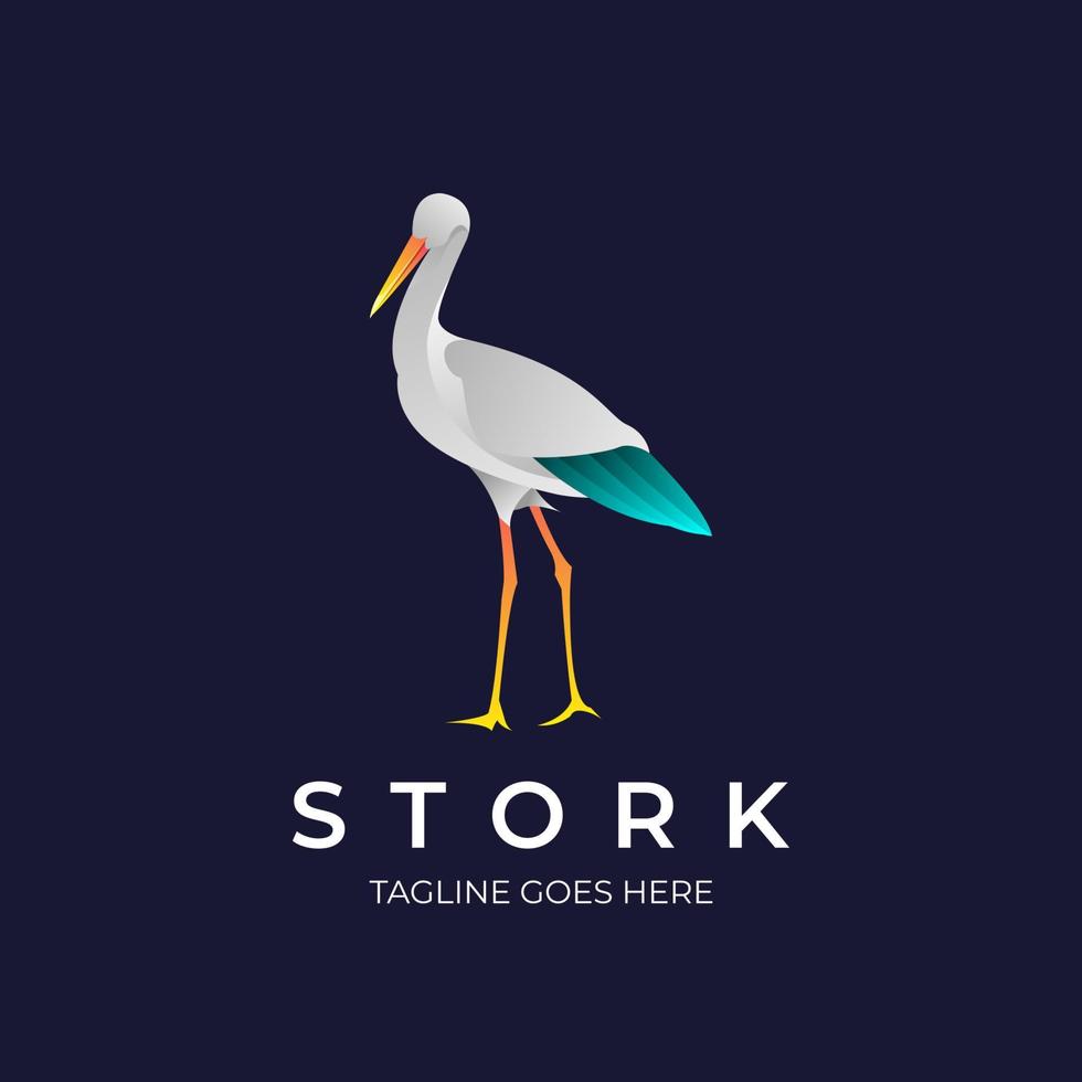 Abstract Heron Stork logo Illustration Vector Template. Suitable for Creative Industry