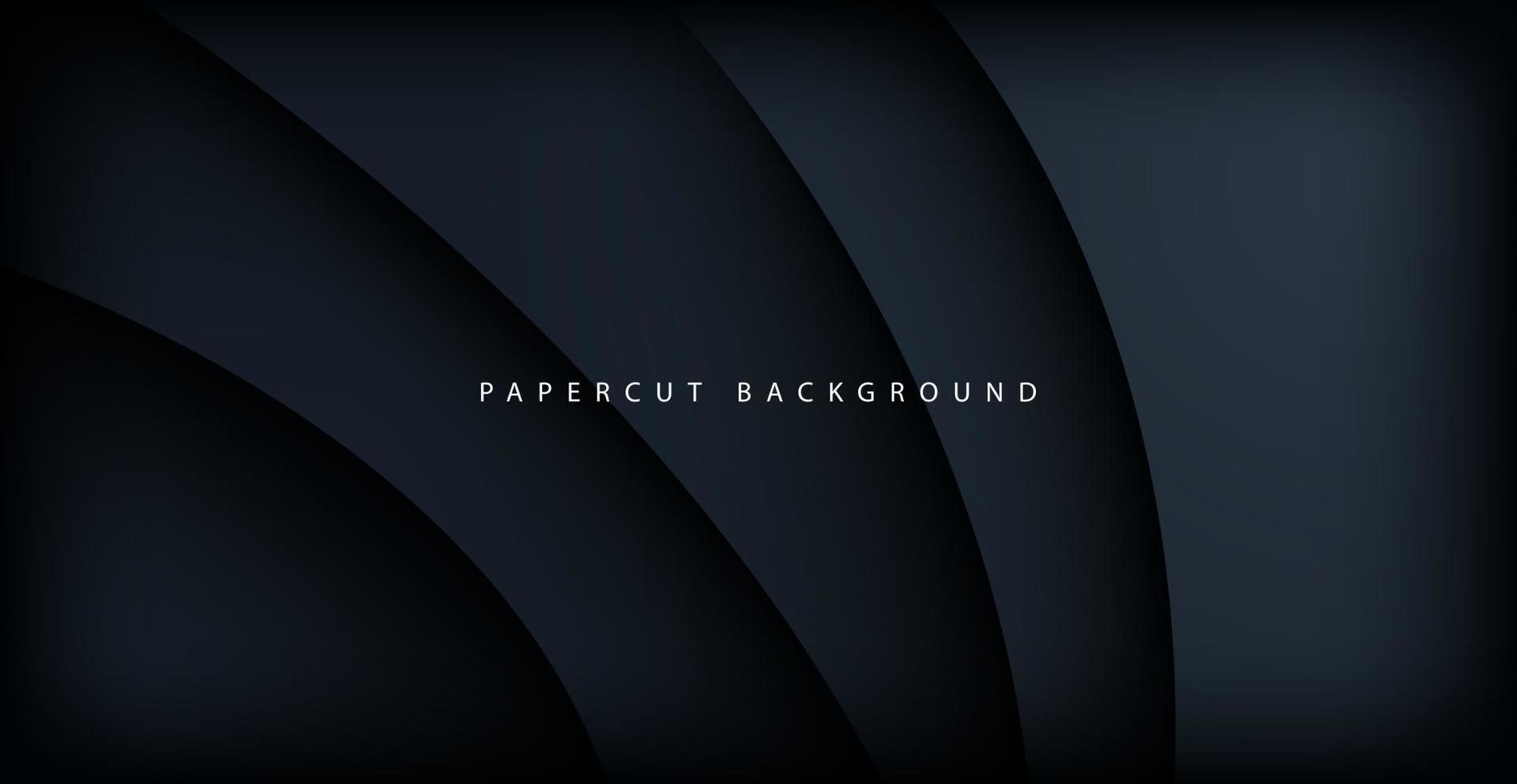 dark abstract papercut wavy dimension layers background.eps10 vector