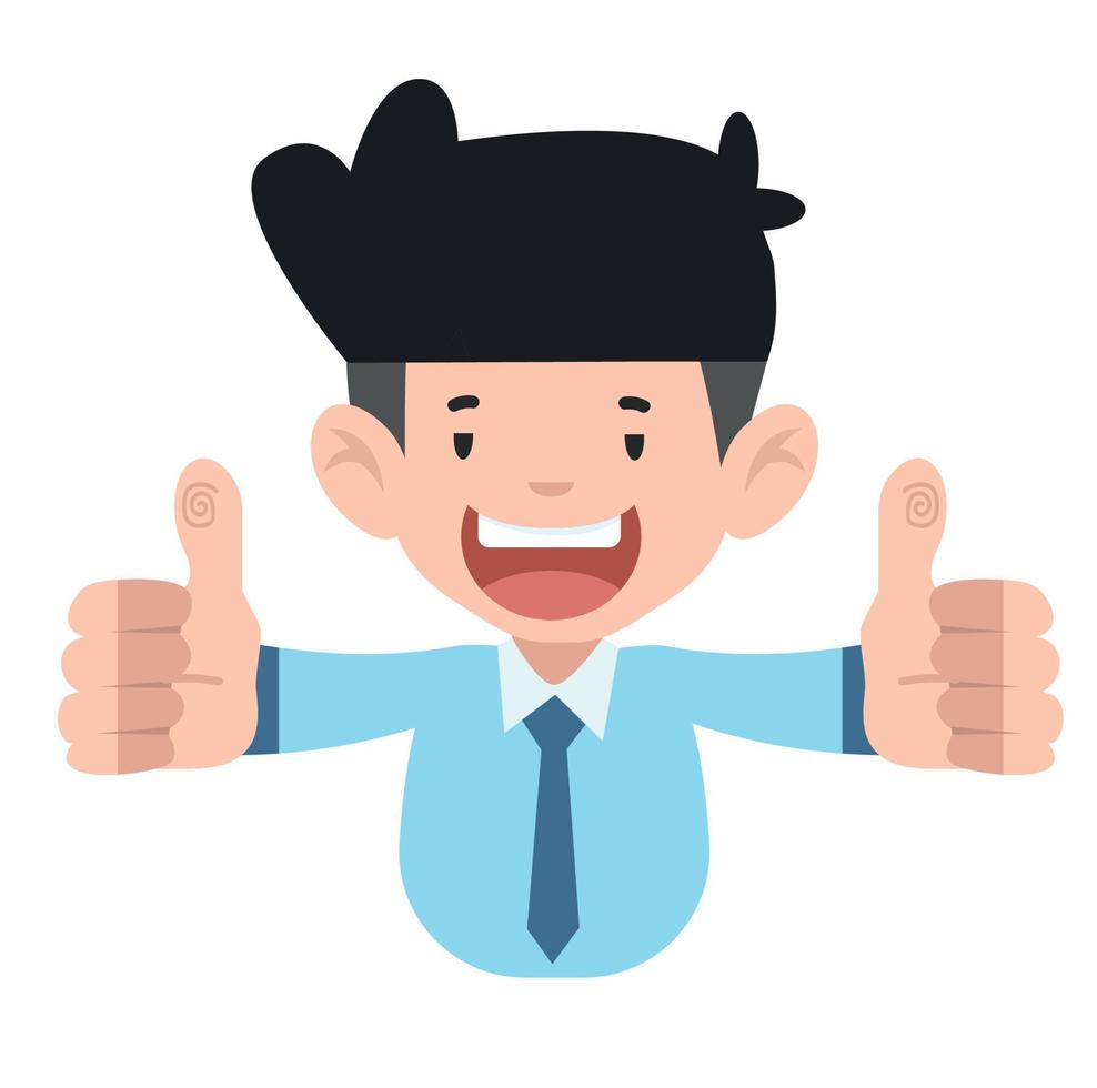 business man big thumbs up vector