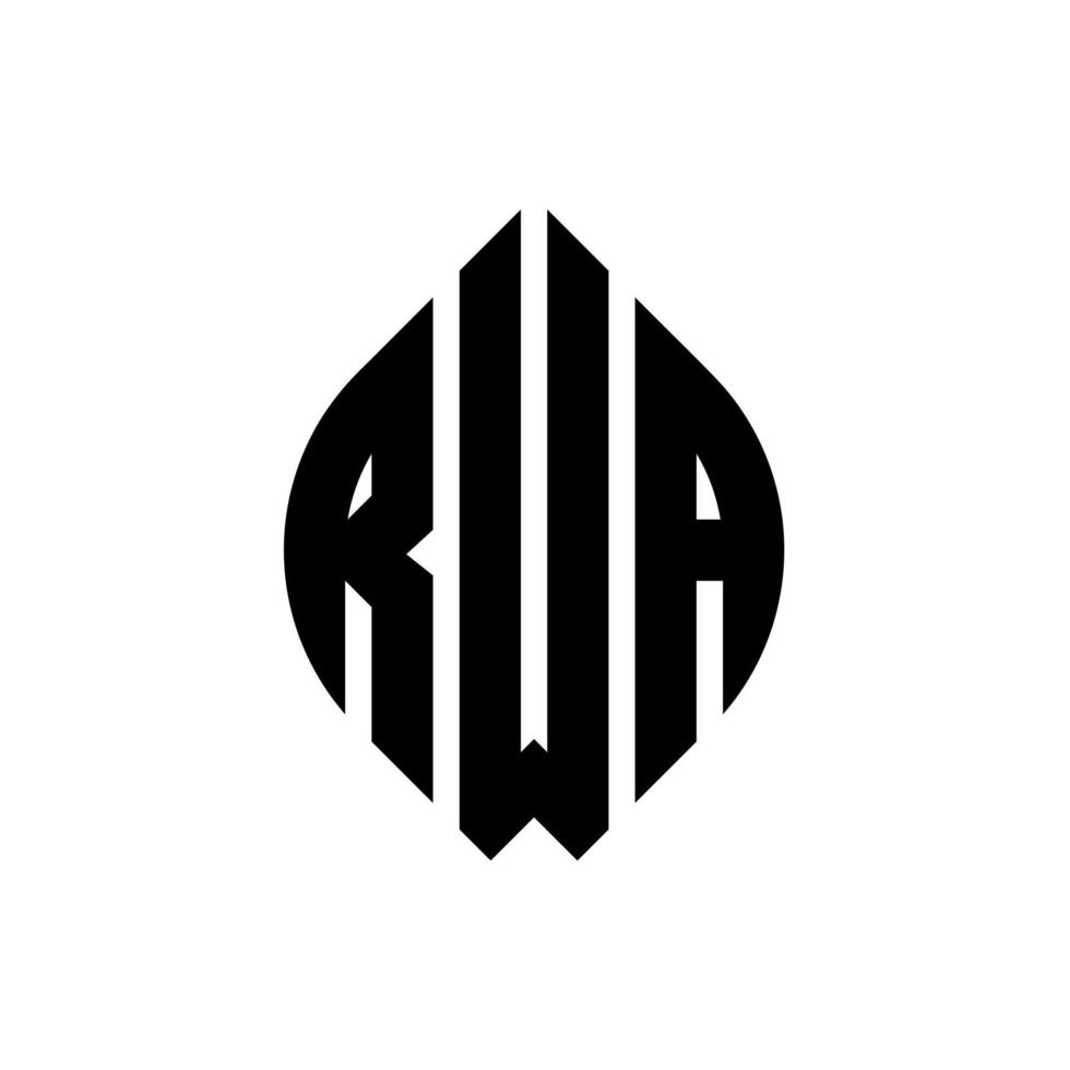 diseño de logotipo de letra de círculo rwa con forma de círculo y elipse. letras de elipse rwa con estilo tipográfico. las tres iniciales forman un logo circular. vector de marca de letra de monograma abstracto del emblema del círculo rwa.