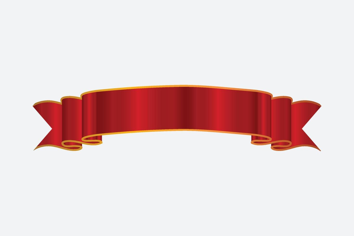 Red ribbon banner design vector