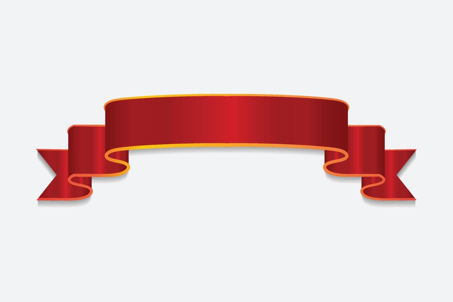 Red ribbon banner design vector
