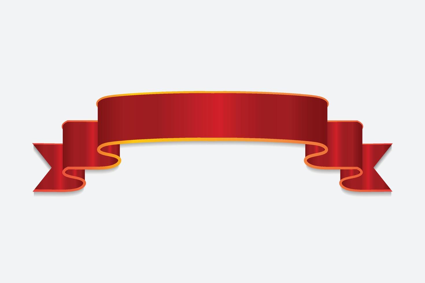 Red ribbon banner design vector