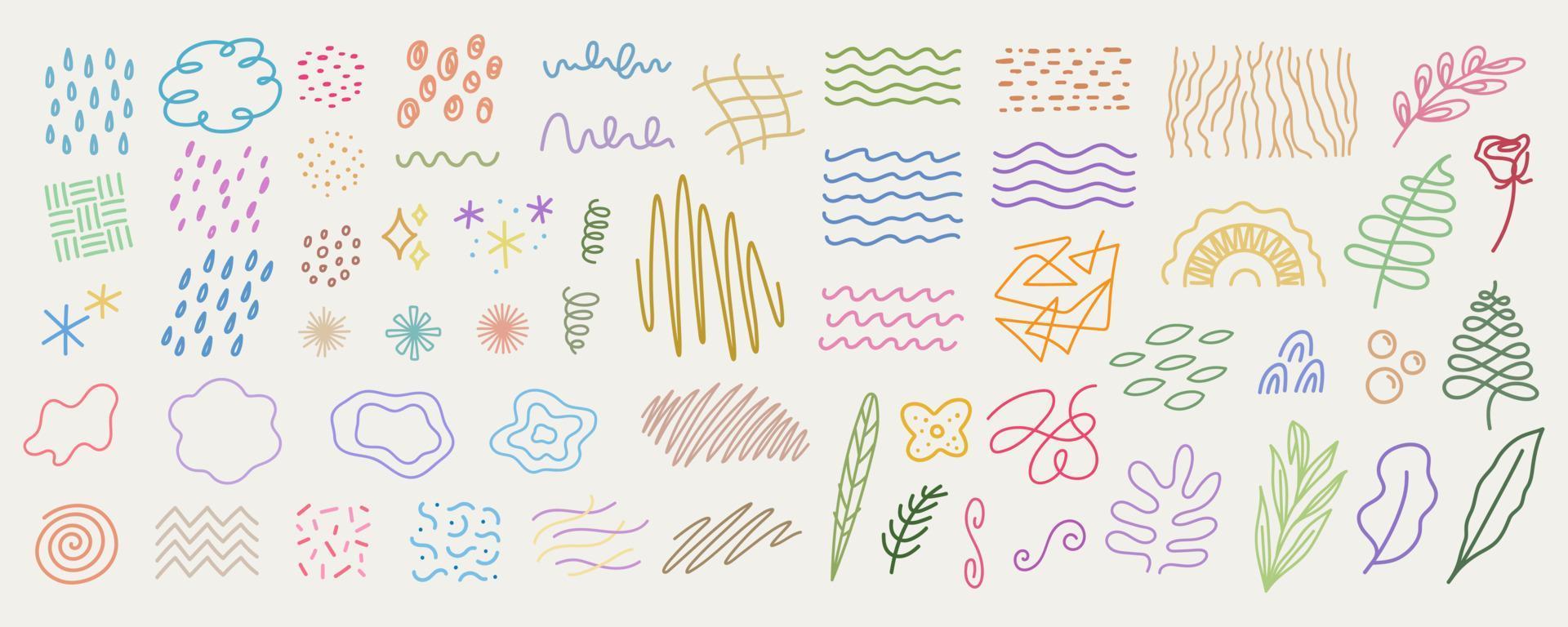 vector de línea orgánica de doodle adornado de elemento abstracto
