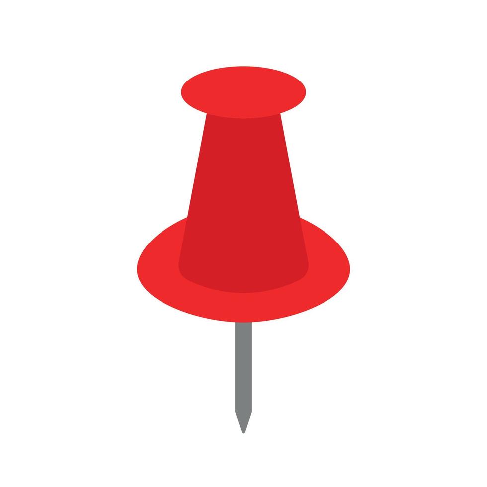 animado rojo push pin tablero icono clipart vector