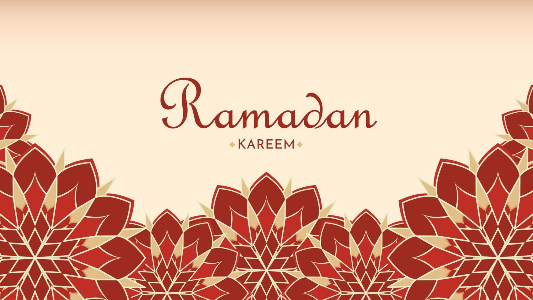 Ramadan banner illustartion in islamic pattern background Free Vector 1