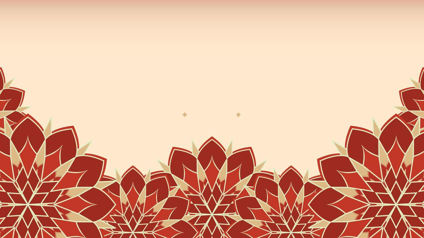 Islamic Banner Background Template Illustration with Red Flower Pattern Image vector
