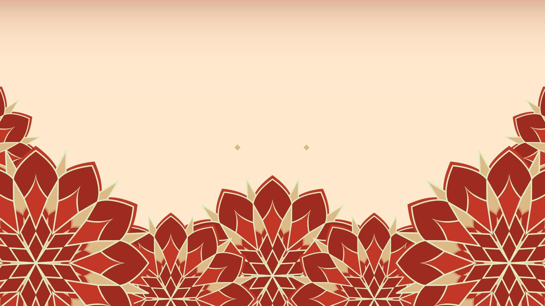 Islamic Banner Background Template Illustration with Red Flower Pattern Image vector