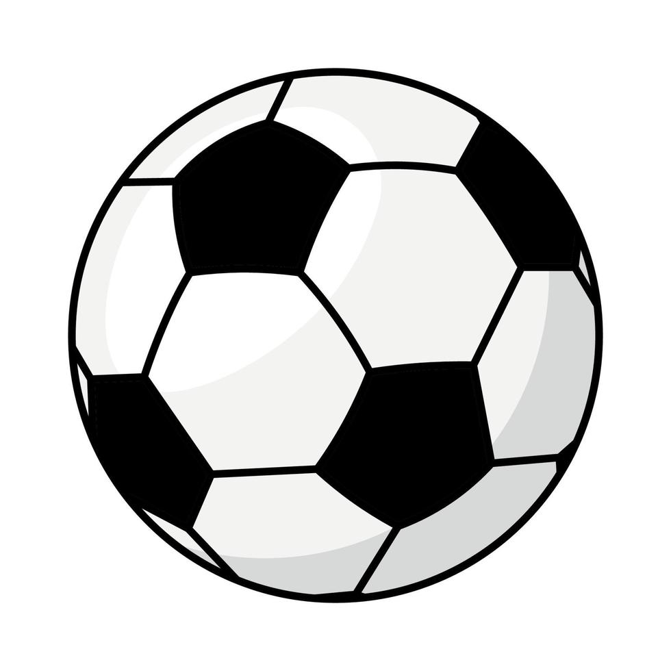 Football Vector Icon Clipart Soccer in Flat Animated Illustration on White Background