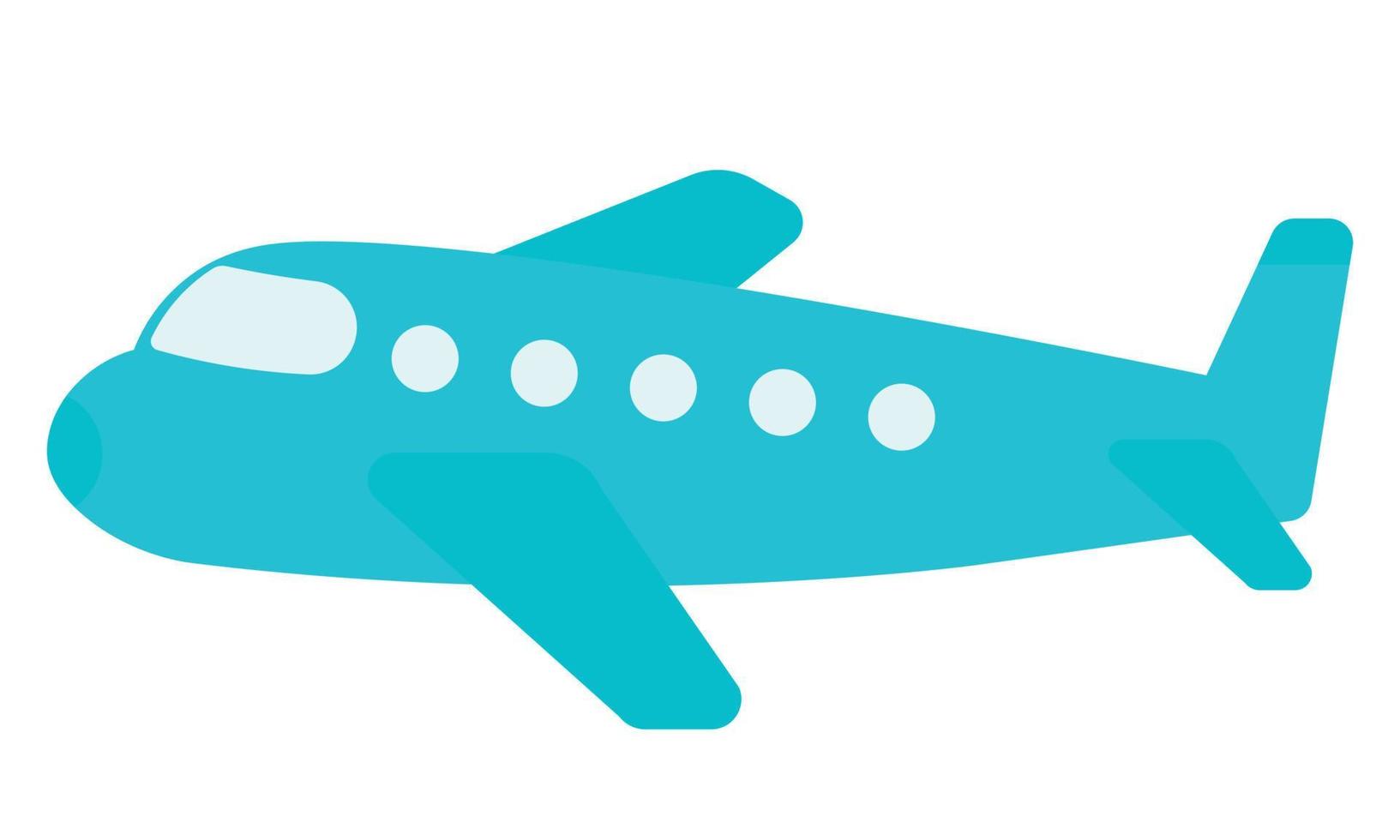 Cartoon plane flat vector art illustration icon design isolated