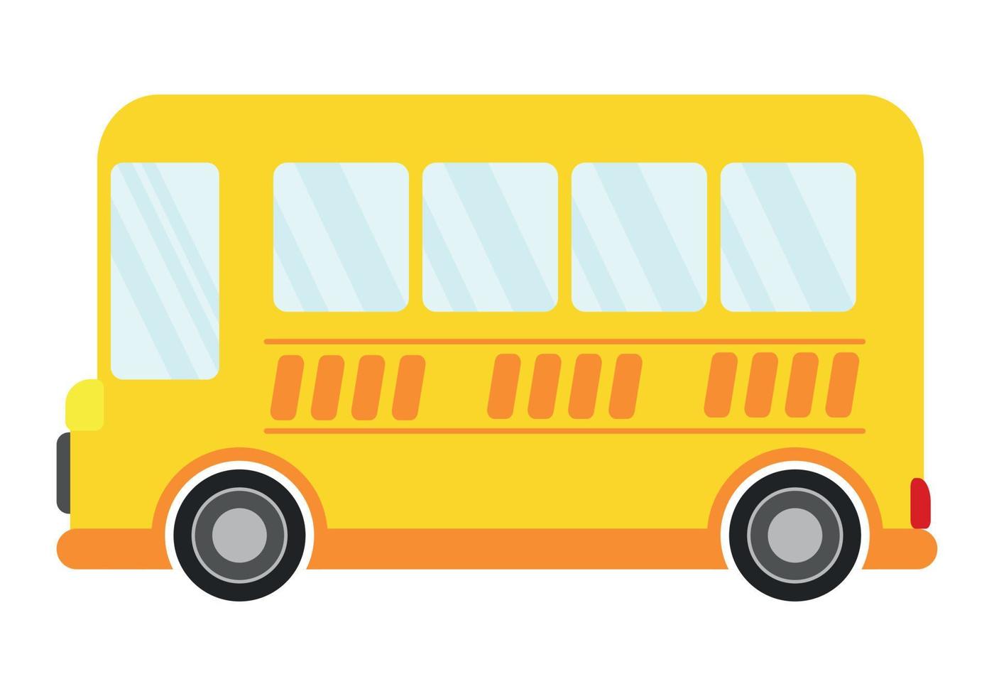 Cartoon bus flat vector art illustration icon isolated transportation design