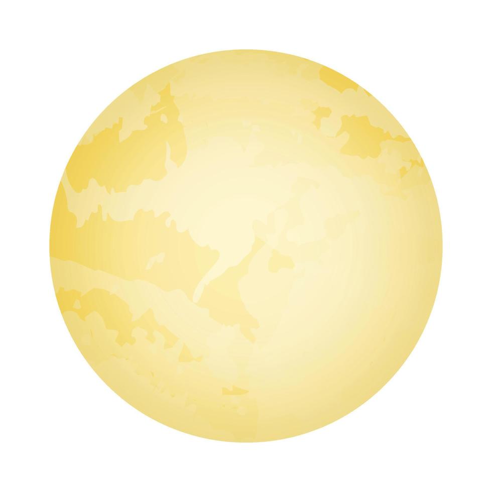 Yellow Full Moon Drawing Vector Graphic Illustration Design with Abstract Texture