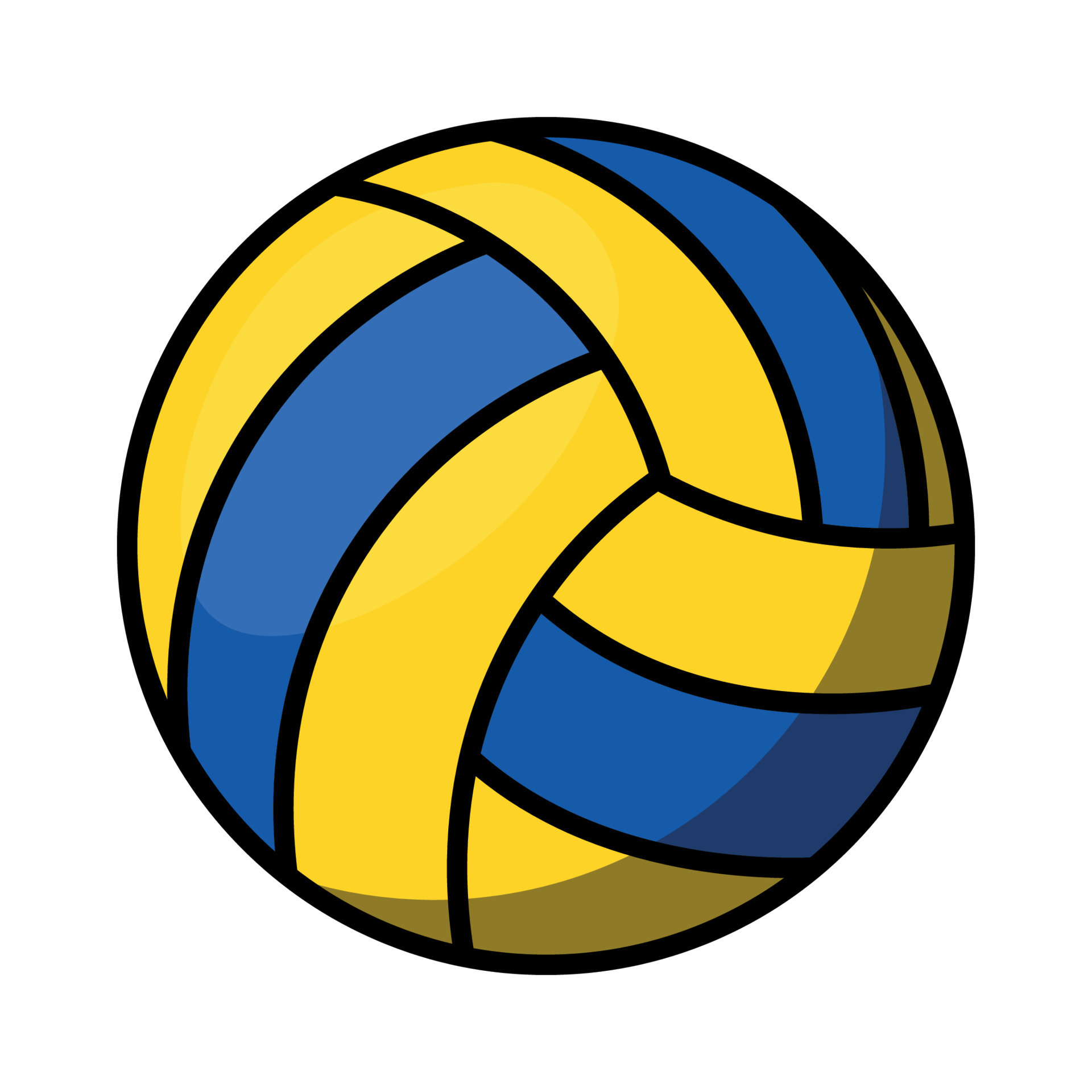 free volleyball clipart blue and yellow