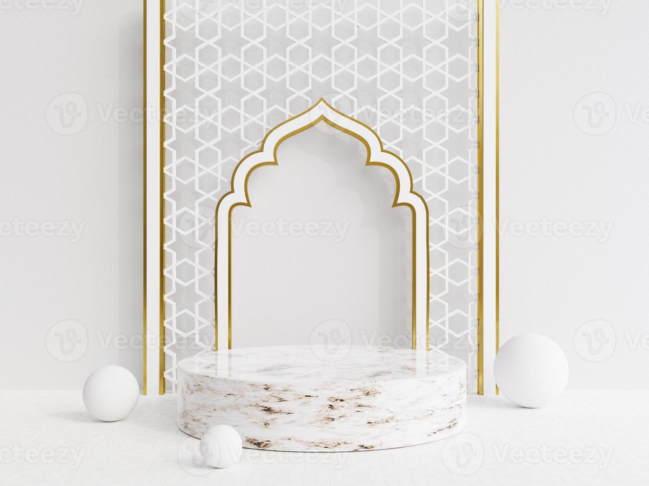 minimal Islamic podium for product placement photo