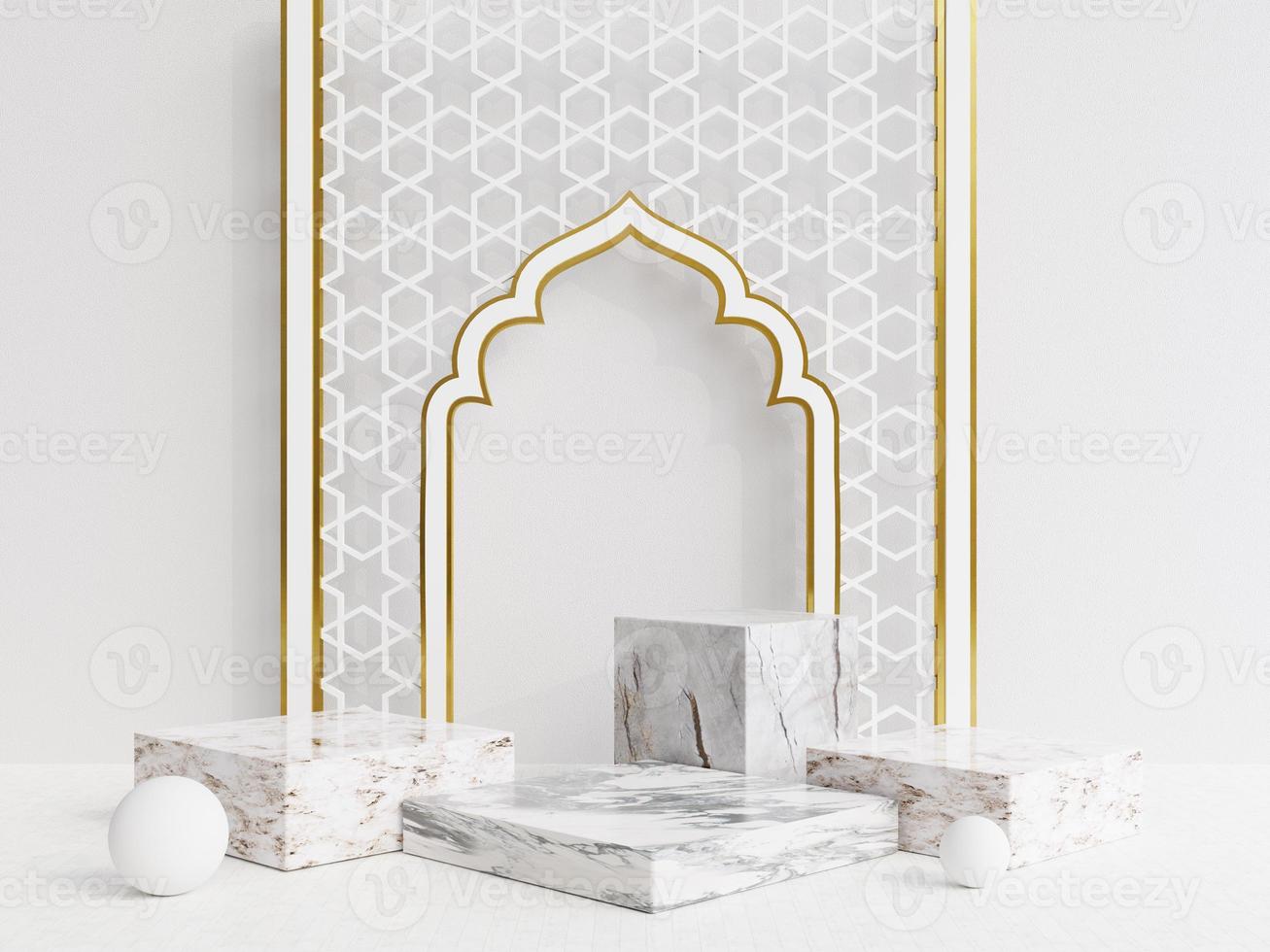 minimal Islamic podium for product placement photo