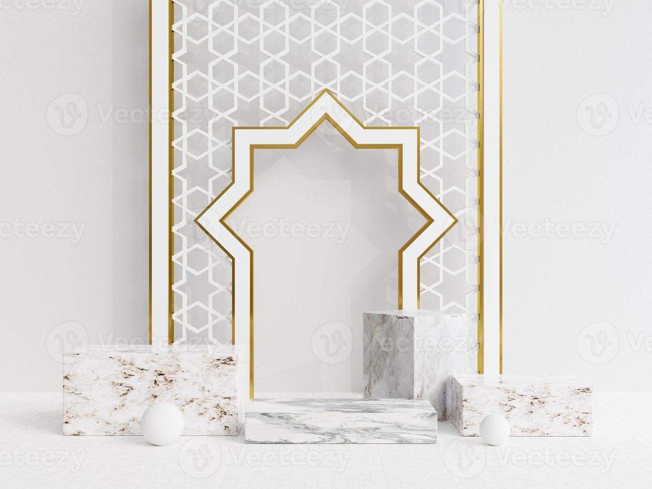 minimal Islamic podium for product placement photo