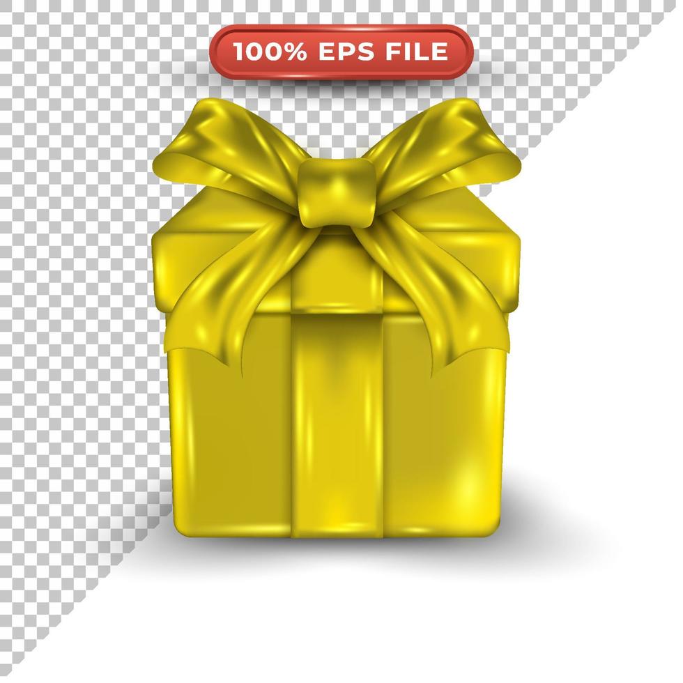 Yellow 3d gift box special valentine vector