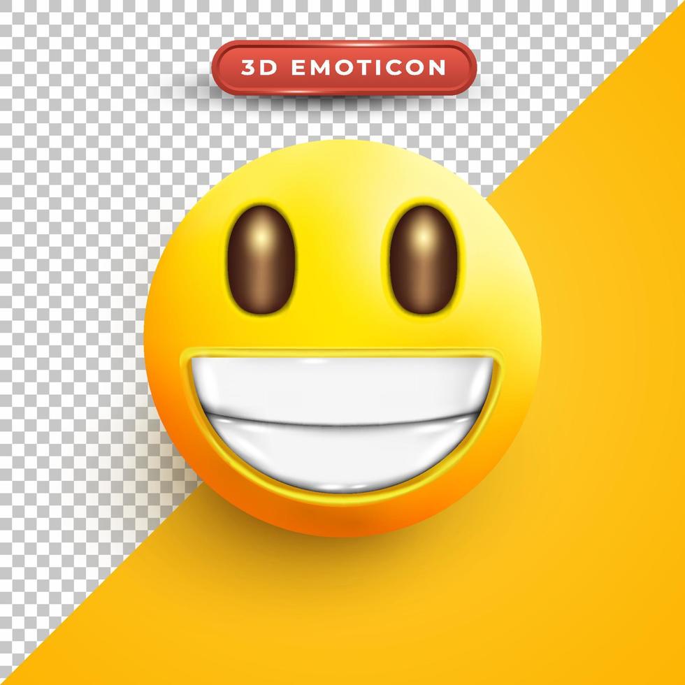 emoji 3d con expresión sonriente vector