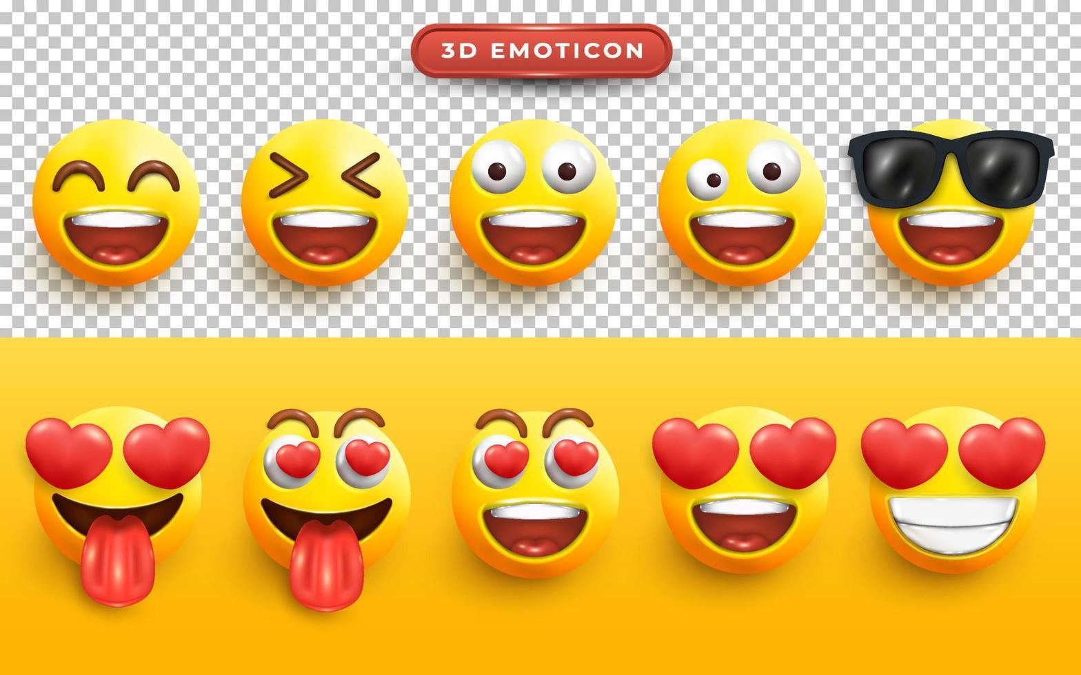 Set of 3d Emoji Face vector