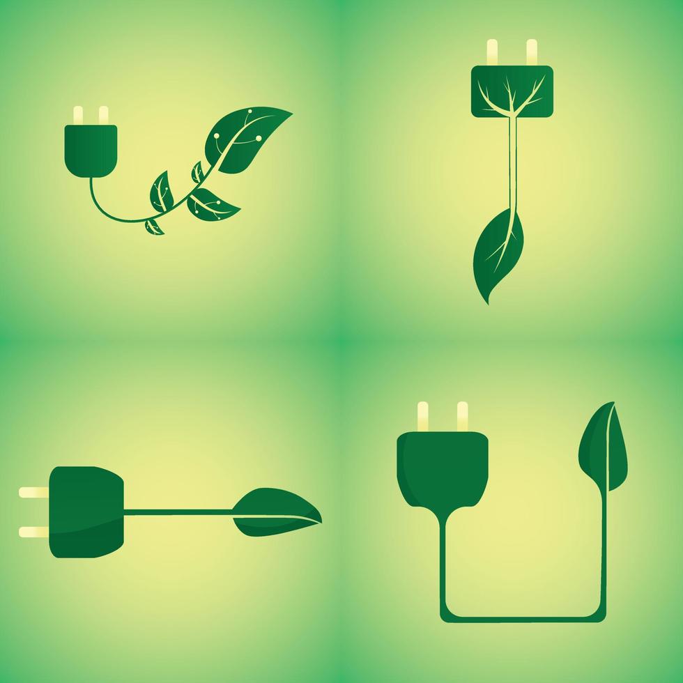 Set of Ecology green energy icon design, vector illustration