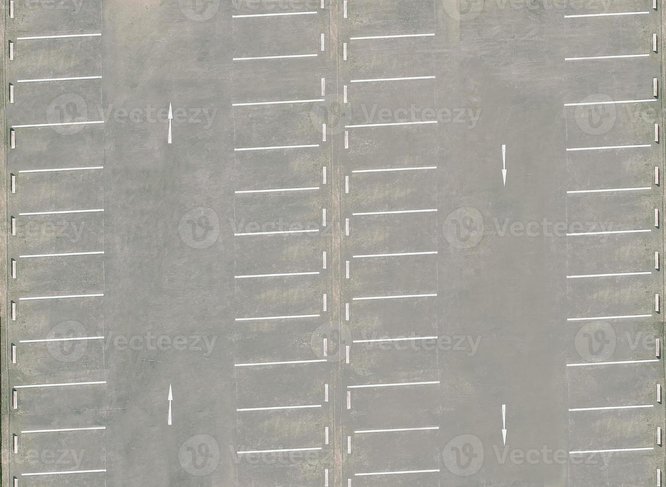 view from drone above empty parking  lots, aerial view photo