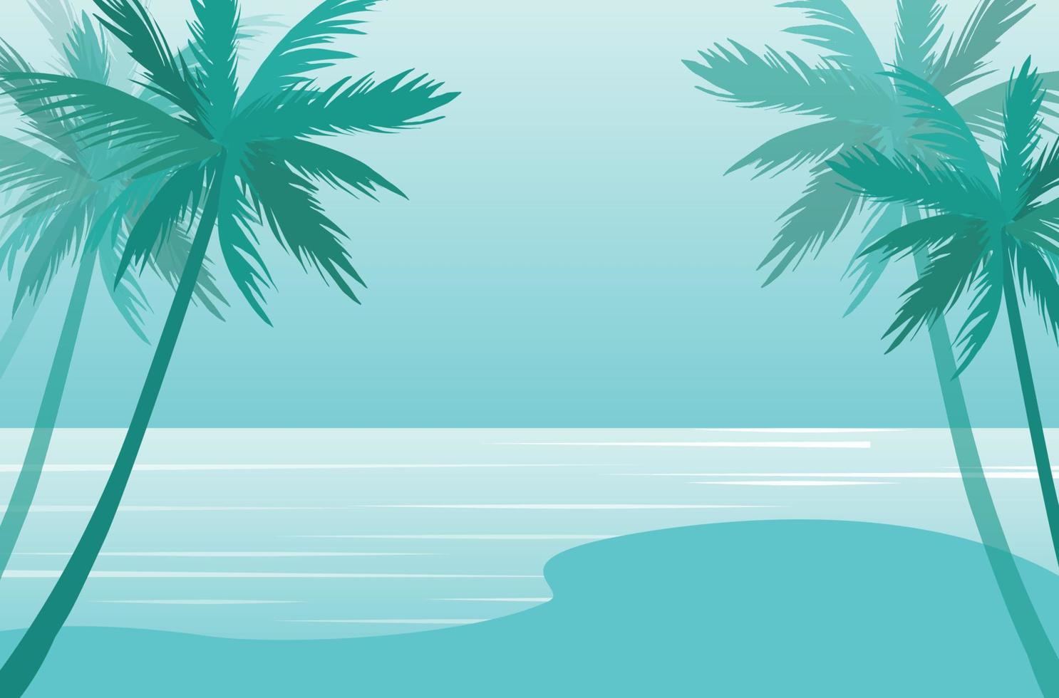 Beach and palm trees vector