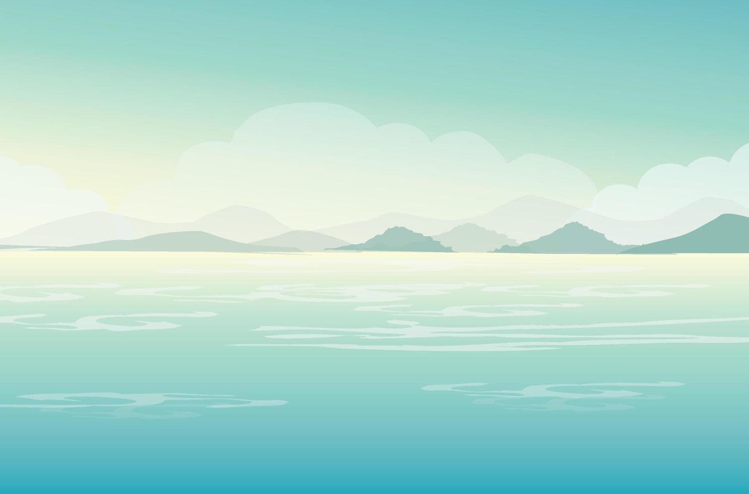 Beach in summer day vector