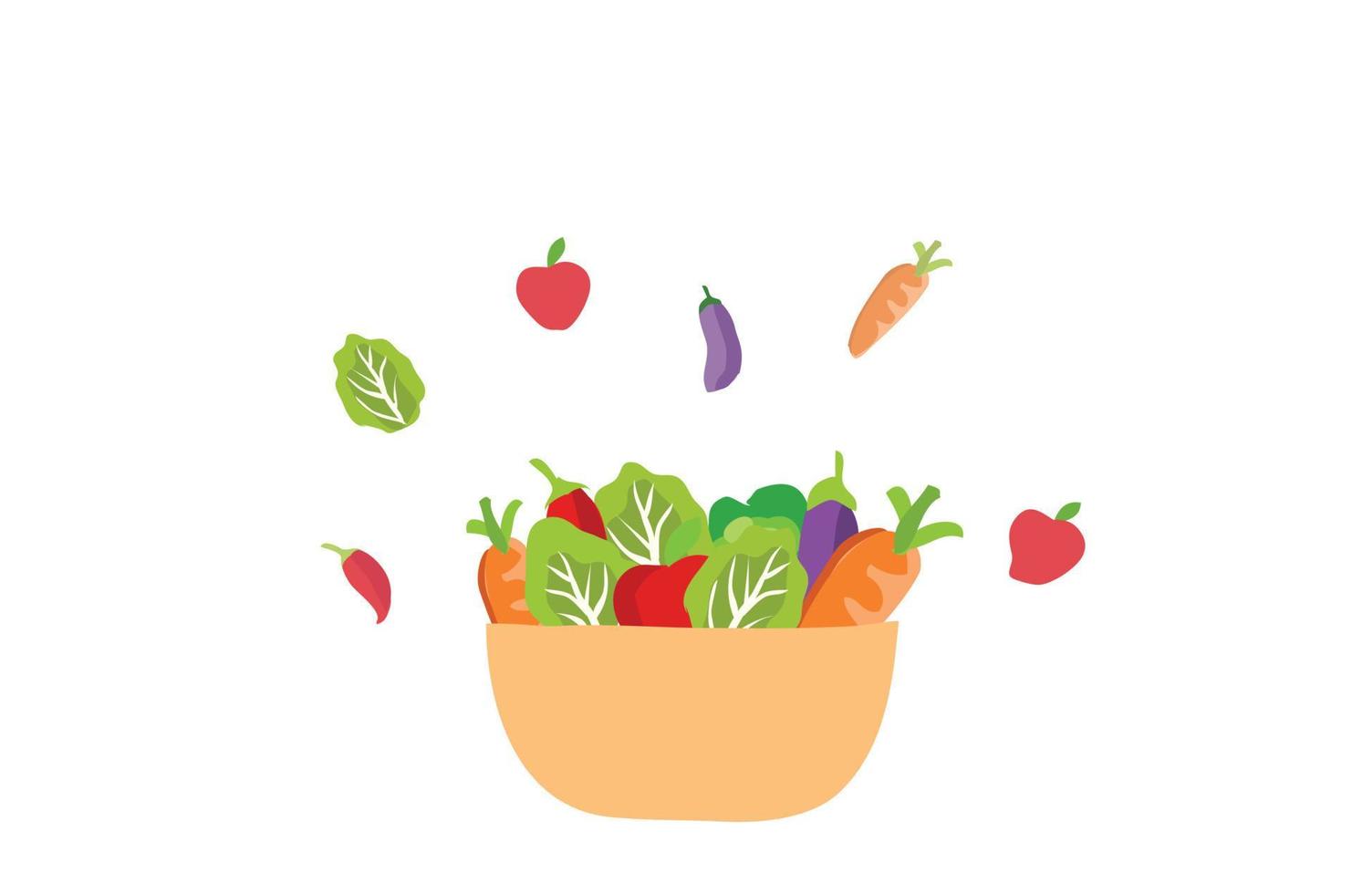 Healthy food fruits and vegetables vector