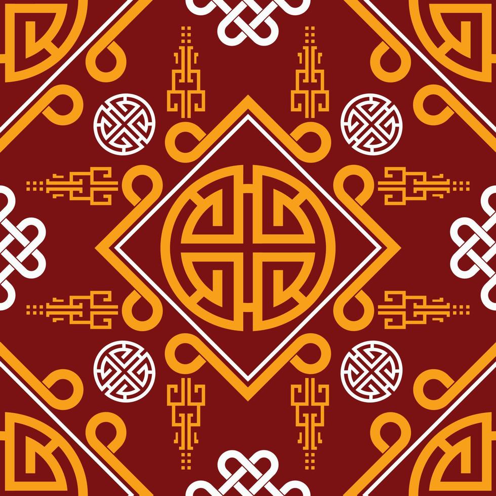 Seamless pattern with Asian elements for happy Chinese new year of the Rabbit 2023 vector