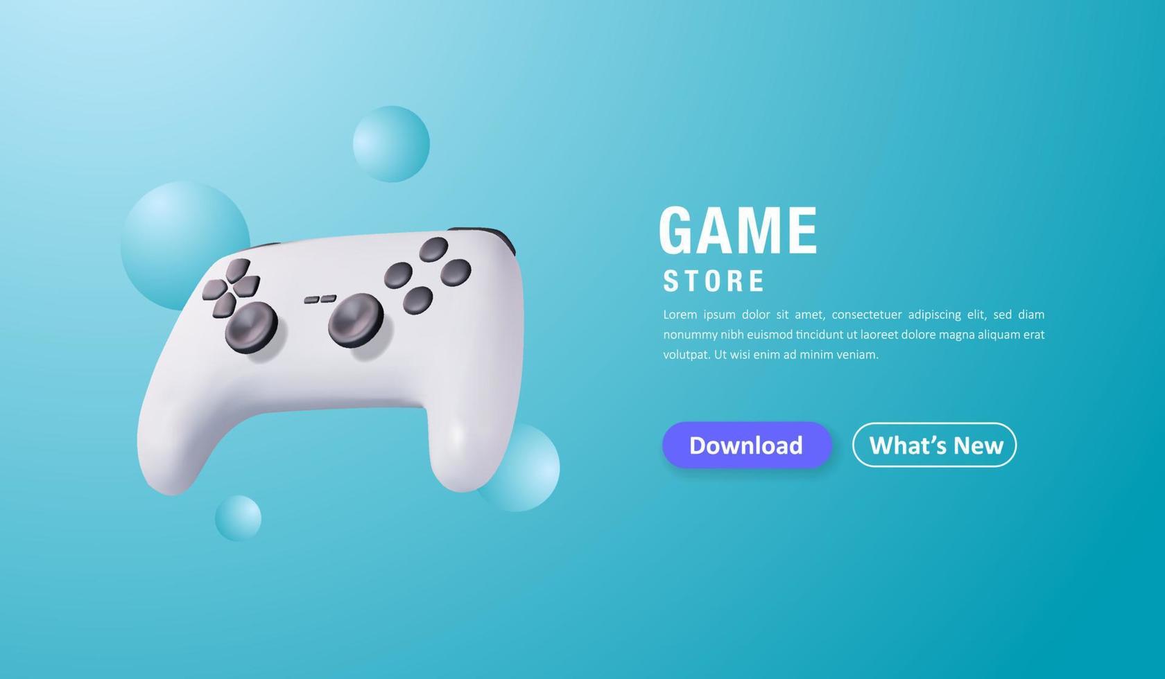 Realistic 3d game stick, online game store landing page concept. Vector  illustration 8958086 Vector Art at Vecteezy