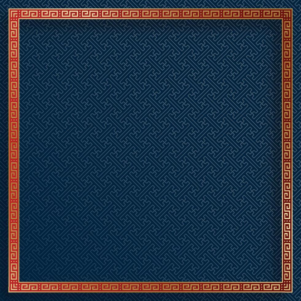 Chinese frame with oriental asian elements on color background, for wedding invitation card, happy new year, happy birthday, valentine day, greeting cards, poster or web banner vector
