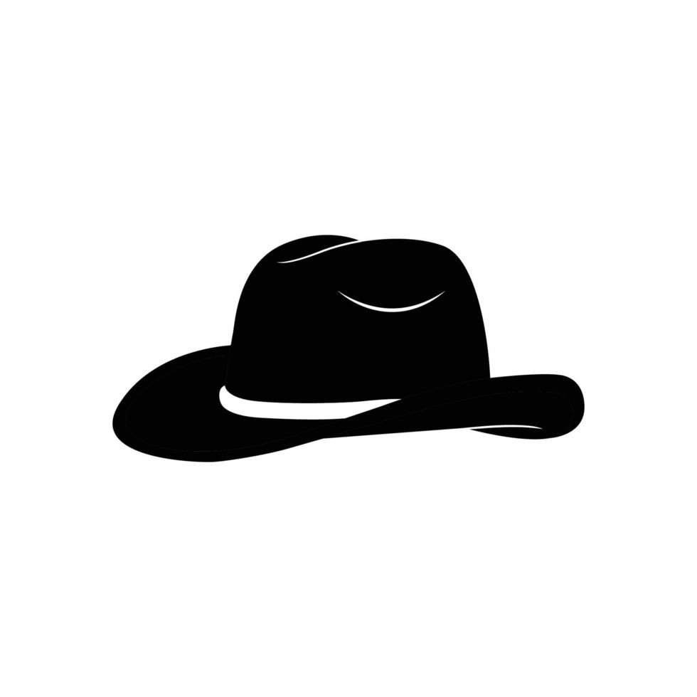 Cowboy Hat Black and White Icon Design Element on Isolated White Background vector